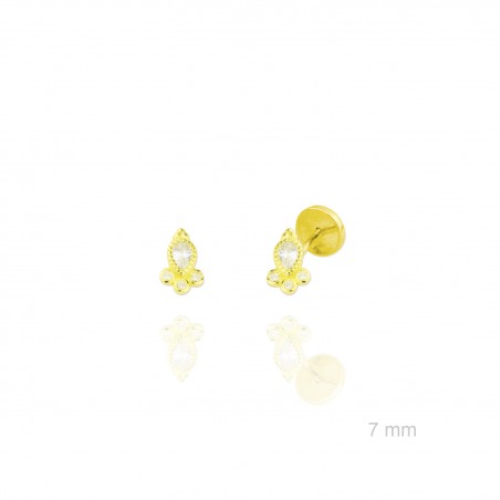 Pendientes de Plata de Ley y circonita