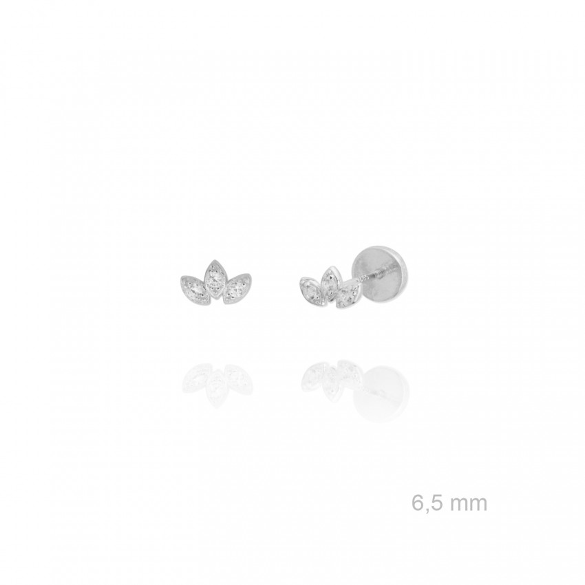 Pendientes de Plata de Ley y circonita