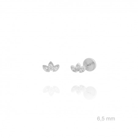 Pendientes de Plata de Ley y circonita