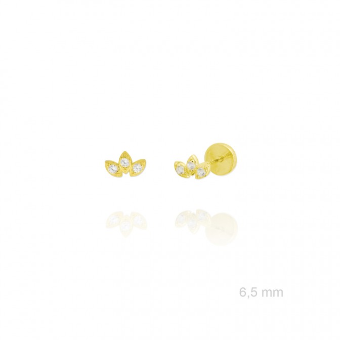 Pendientes de Plata de Ley y circonita