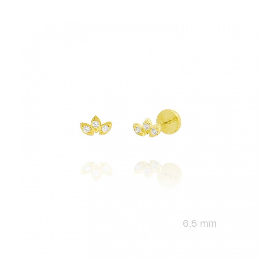 Pendientes de Plata de Ley y circonita