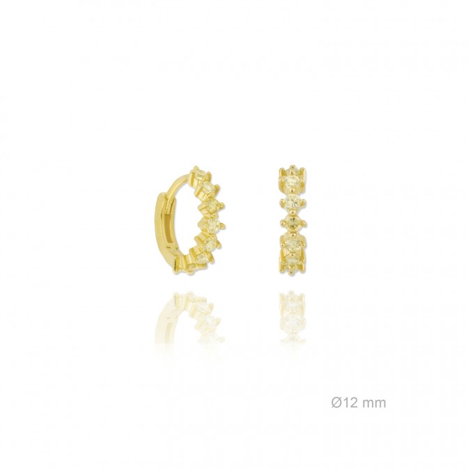 Pendientes de Plata de Ley y circonita