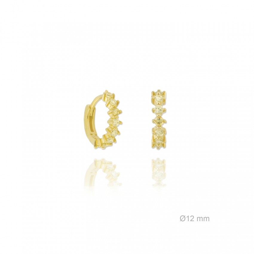 Pendientes de Plata de Ley y circonita