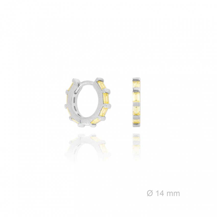 Pendientes de Plata de Ley y circonita