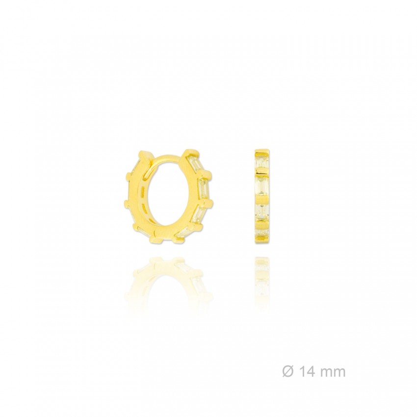 Pendientes de Plata de Ley y circonita