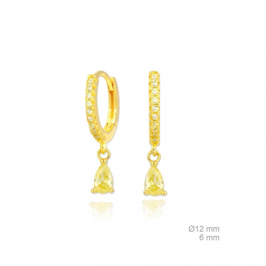 Pendientes de Plata de Ley y circonita