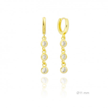 Pendientes de Plata de Ley y circonita