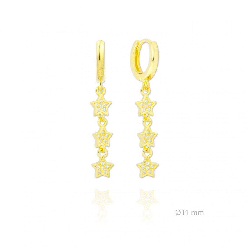 Pendientes de Plata de Ley y circonita