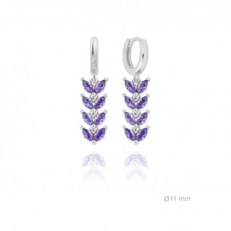 Pendientes de Plata de Ley y circonita