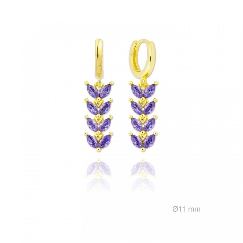 Pendientes de Plata de Ley y circonita