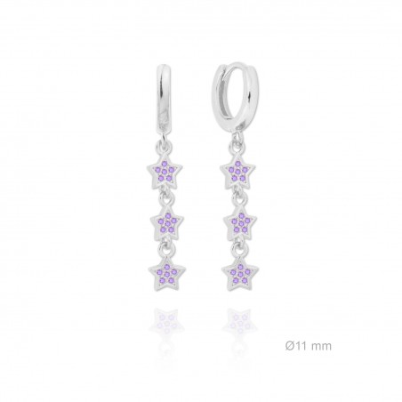 Pendientes de Plata de Ley y circonita