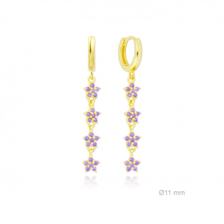 Pendientes de Plata de Ley y circonita