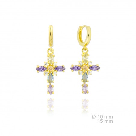 Pendientes de Plata de Ley y circonita