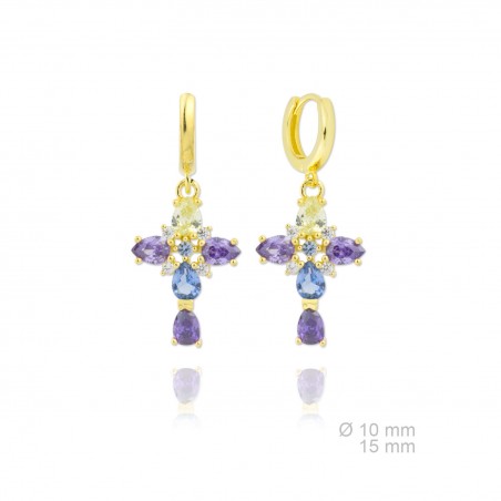 Pendientes de Plata de Ley y circonita