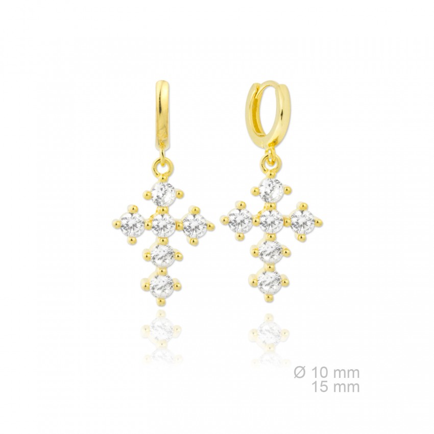 Pendientes de Plata de Ley y circonita