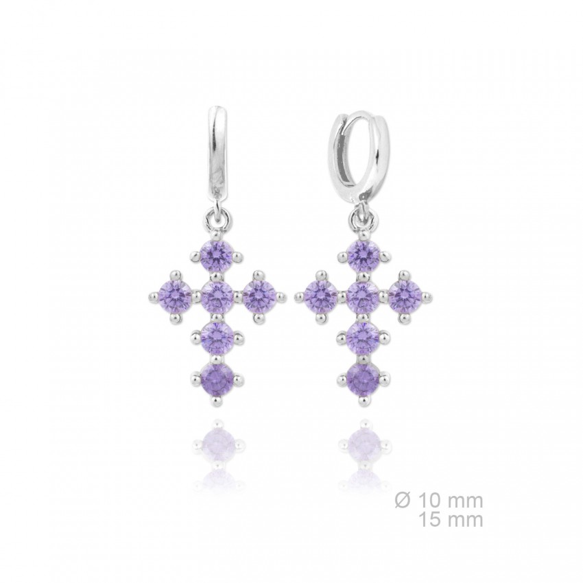 Pendientes de Plata de Ley y circonita