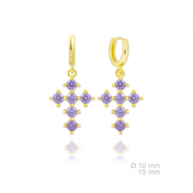 Pendientes de Plata de Ley y circonita