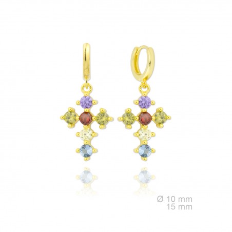 Pendientes de Plata de Ley y circonita