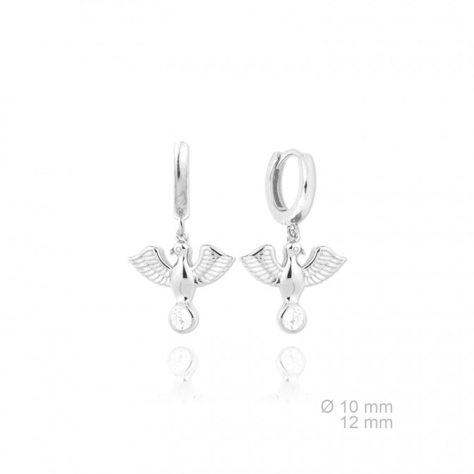 Pendientes de Plata de Ley y circonita