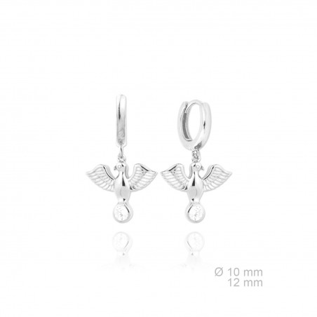 Pendientes de Plata de Ley y circonita