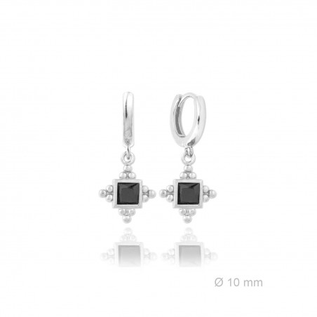 Pendientes de Plata de Ley y circonita