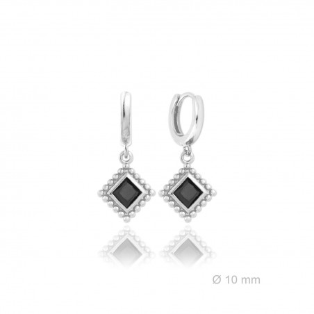 Pendientes de Plata de Ley y circonita