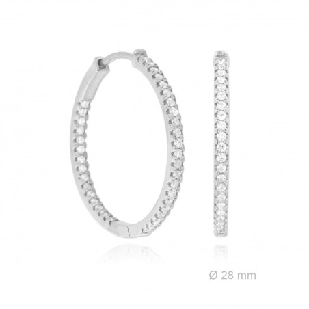 Aros de Plata de Ley y circonita | Ø28mm