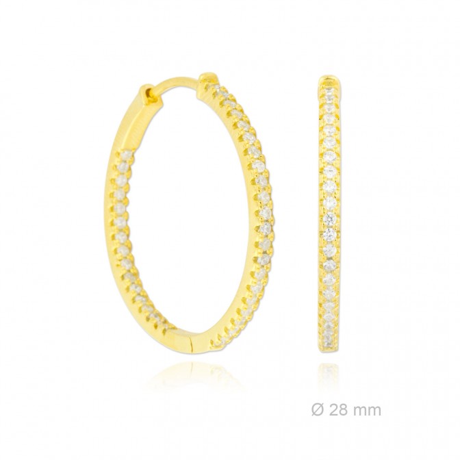 Aros de Plata de Ley y circonita | Ø28mm