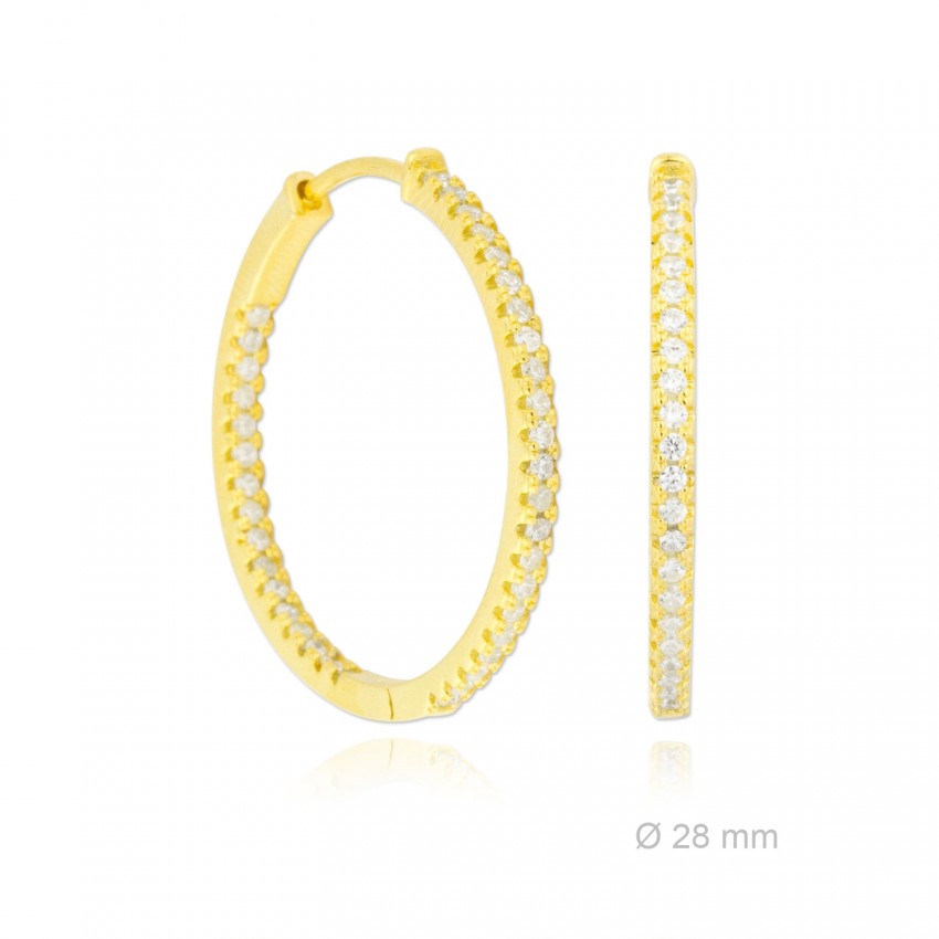 Aros de Plata de Ley y circonita | Ø28mm