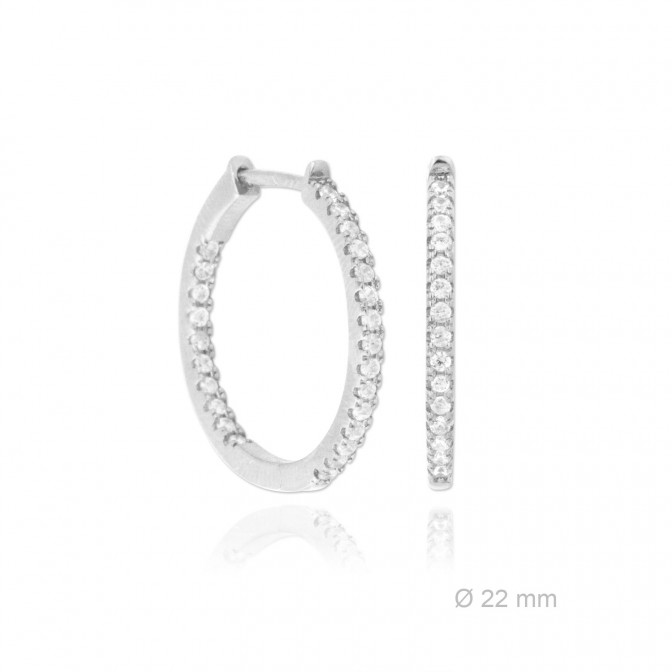 Aros de Plata de Ley y circonita | Ø22mm