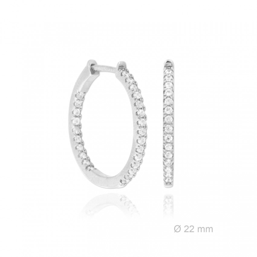 Aros de Plata de Ley y circonita | Ø22mm