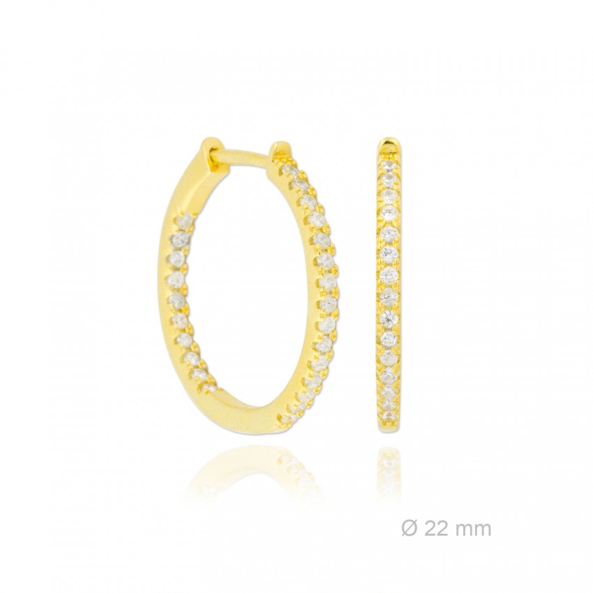 Aros de Plata de Ley y circonita | Ø22mm