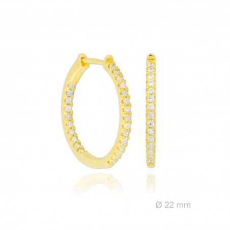 Aros de Plata de Ley y circonita | Ø22mm