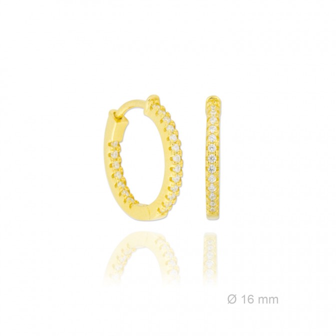 Aros de Plata de Ley y circonita | Ø16mm