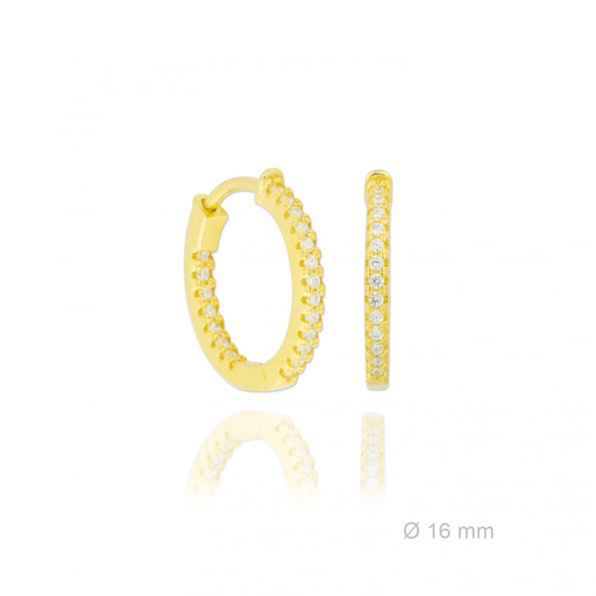 Aros de Plata de Ley y circonita | Ø16mm