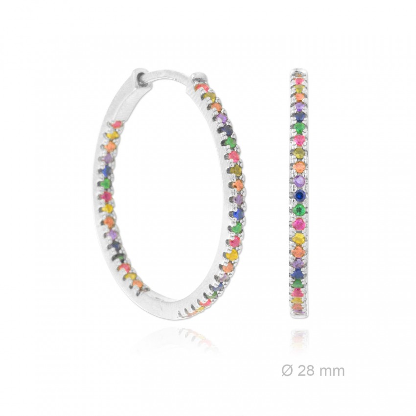 Aros de Plata de Ley y circonita | Ø28mm