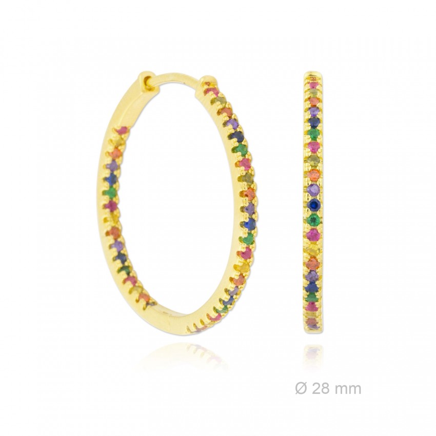 Aros de Plata de Ley y circonita | Ø28mm