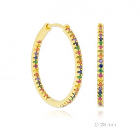 Aros de Plata de Ley y circonita | Ø28mm