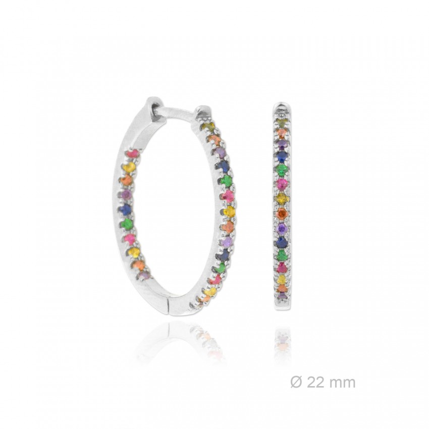 Aros de Plata de Ley y circonita | Ø22mm