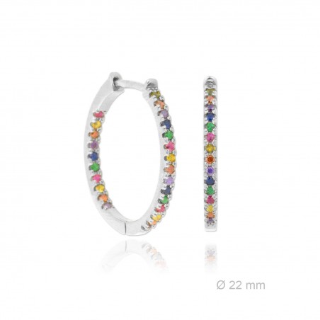 Aros de Plata de Ley y circonita | Ø22mm