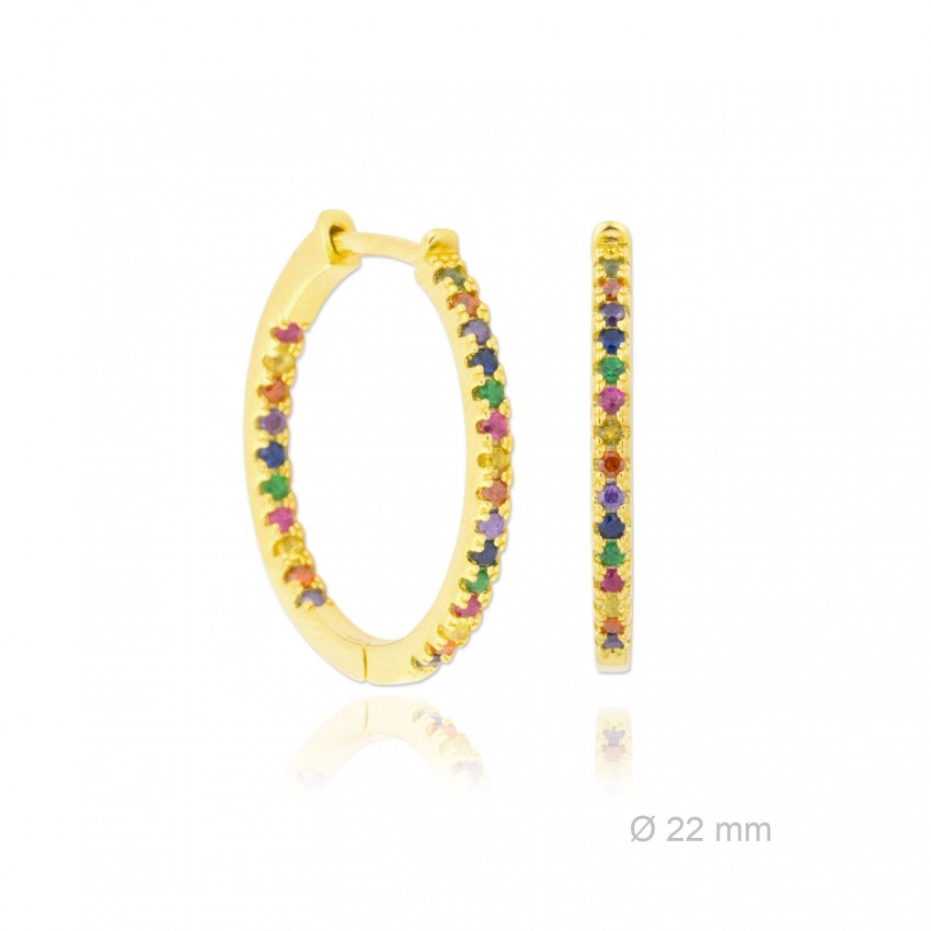 Aros de Plata de Ley y circonita | Ø22mm