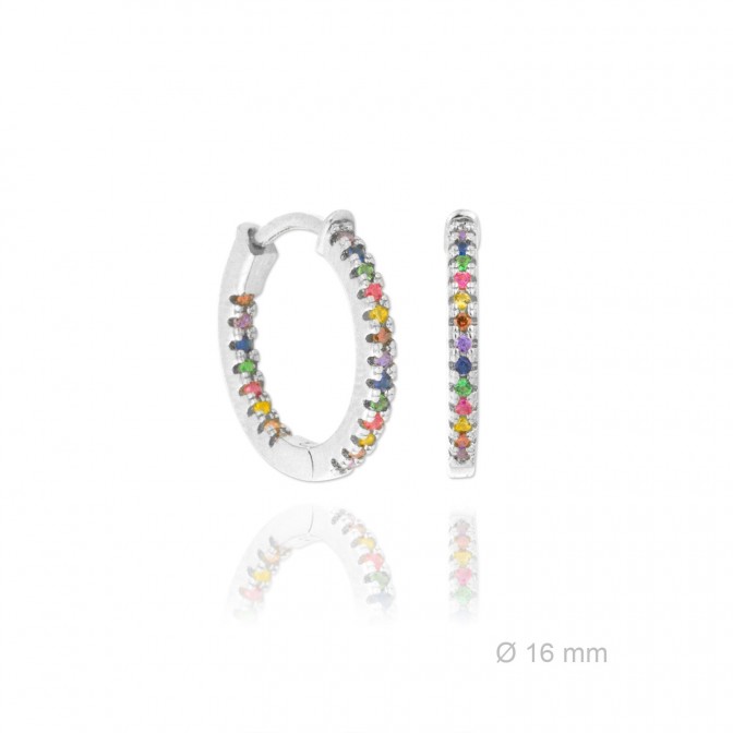 Aros de Plata de Ley y circonita | Ø16mm
