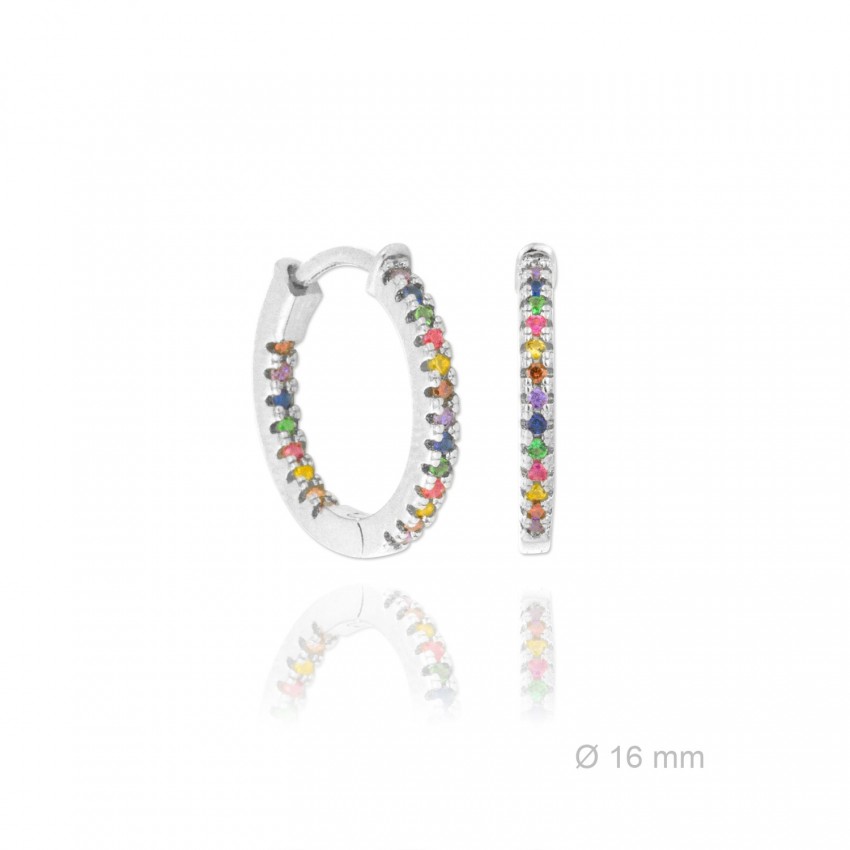 Aros de Plata de Ley y circonita | Ø16mm