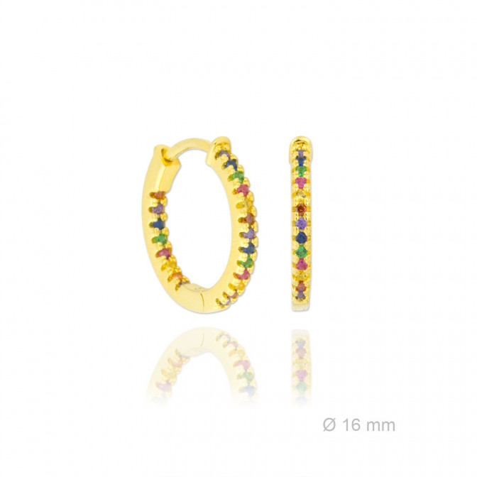 Aros de Plata de Ley y circonita | Ø16mm