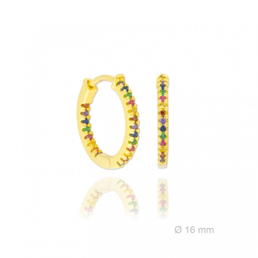 Aros de Plata de Ley y circonita | Ø16mm