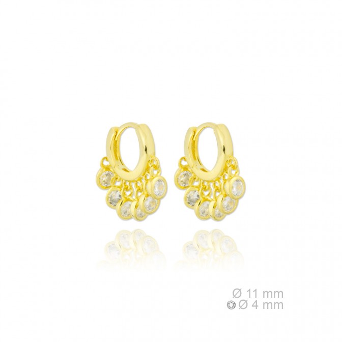 Pendientes de Plata de Ley y circonita