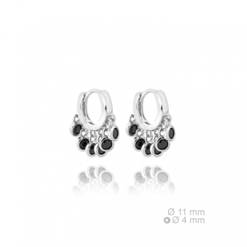 Pendientes de Plata de Ley y circonita