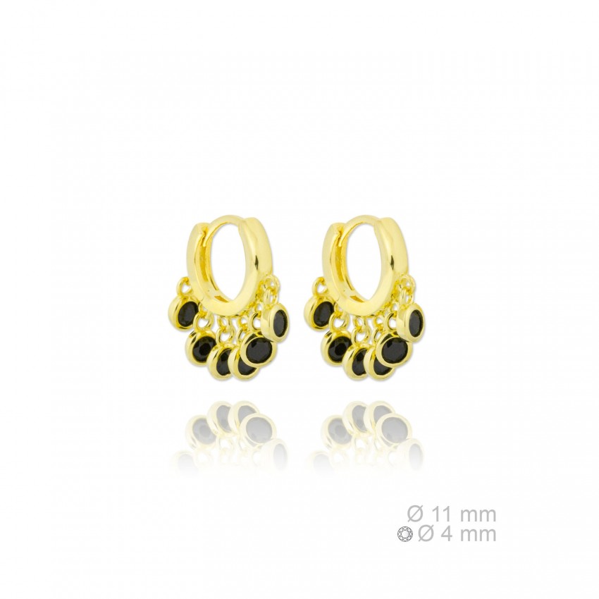 Pendientes de Plata de Ley y circonita