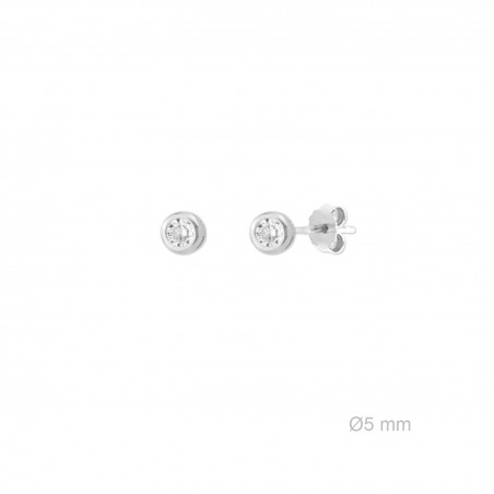 Pendientes de Plata de Ley y circonita de 5mm