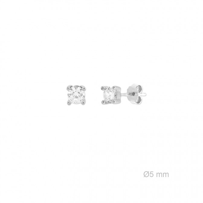 Pendientes de Plata de Ley y circonita de 5mm